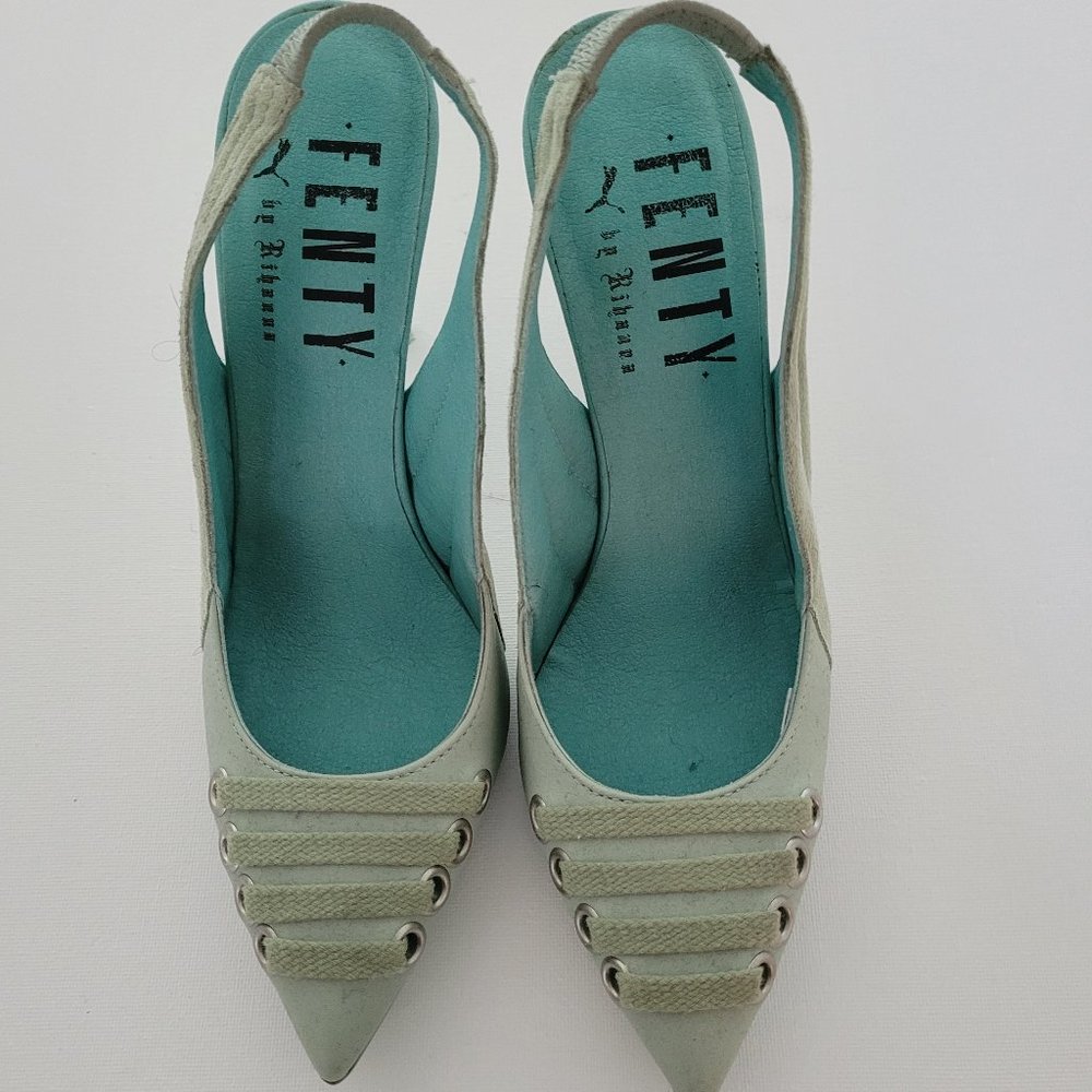 Puma Fenty Mint Green Slingback Heels